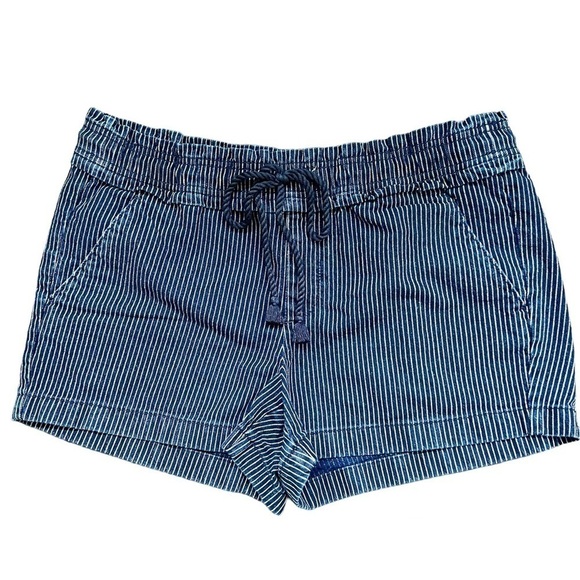 LOFT Pants - LOFT Blue & White Pin Striped Pull On Shorts Size M
